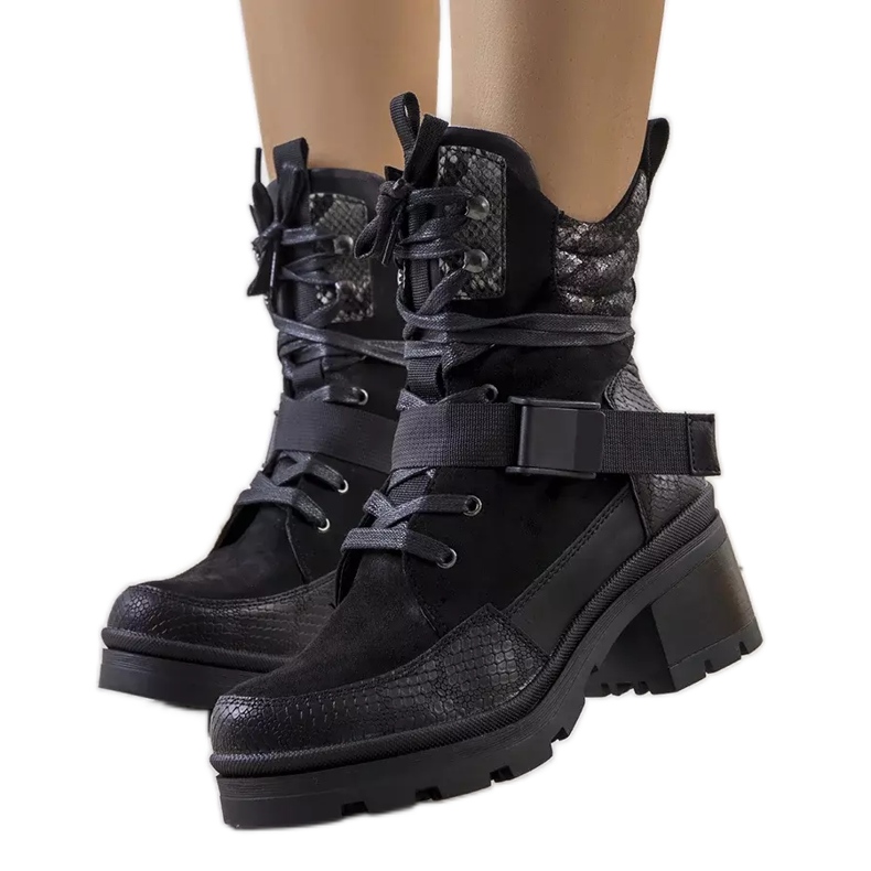 BM Crne Pilastri cipele s visokom petom crno