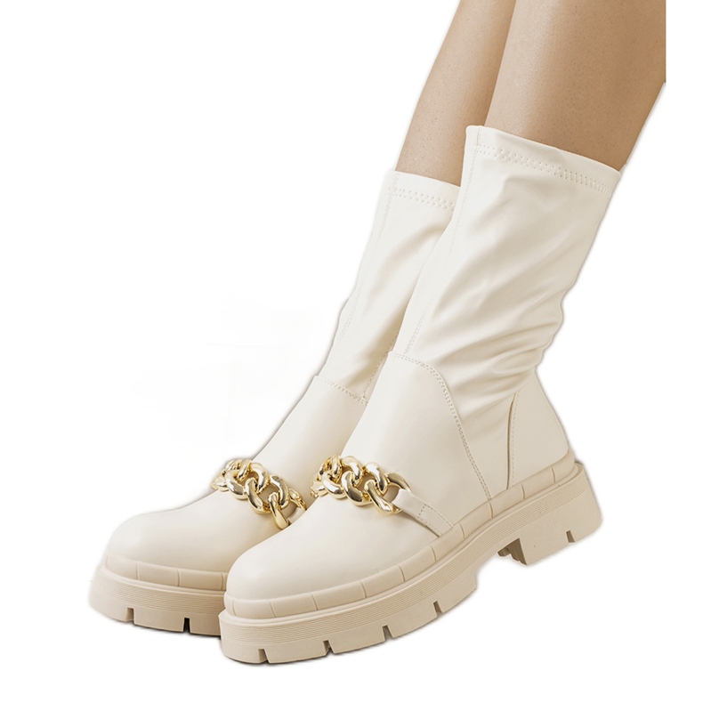 Bež čizme Luisina na visokom potplatu