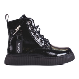 Lakirane čizme za djevojčice na platformi Shelovet crna