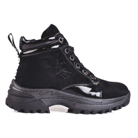 Crne čizme za djevojčice s debelim potplatom crna