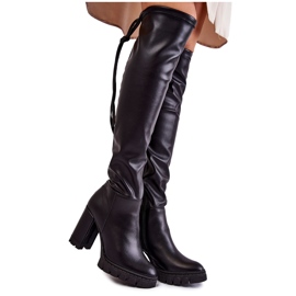 Lewski Shoes Kožne čizme na Lewski cipele 3245 crne platforme crna