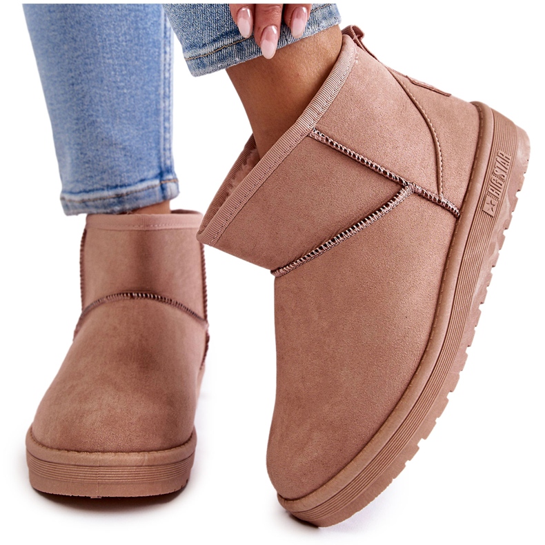 Ženske izolirane čizme za snijeg Big Star KK274293 Svijetlo ružičasta