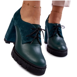 PA2 Moderne čizme od brušene kože i kože na Green Carisa platformi zelena