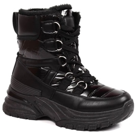 Metalik čizme za snijeg na vezanje Potocki W WOL117A crna