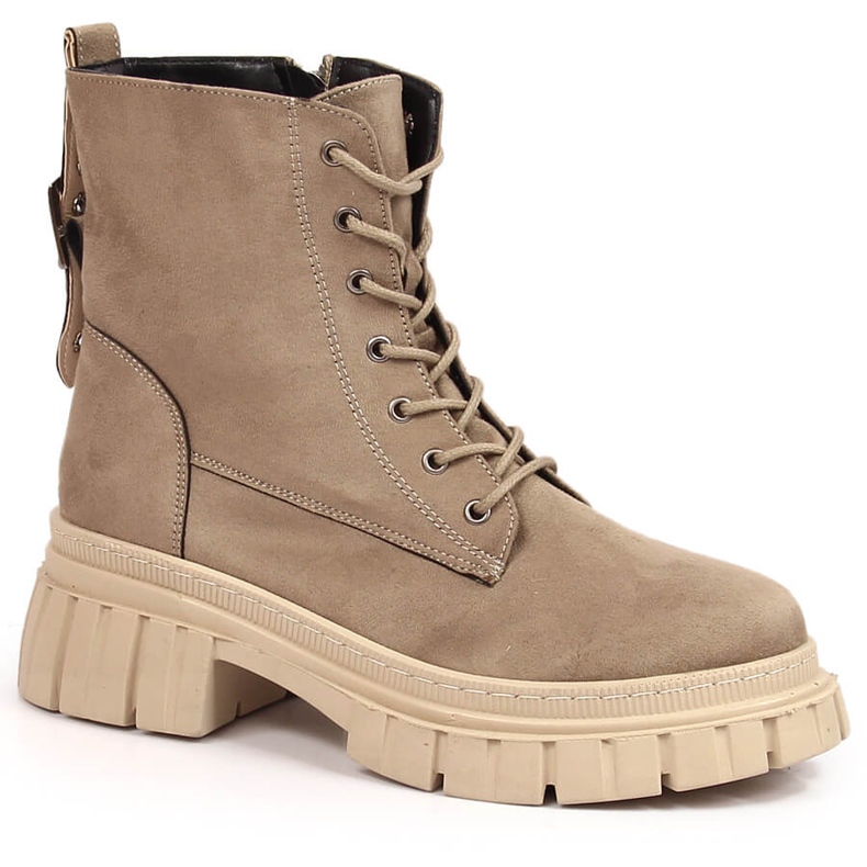 T.Sokolski Ženske radne hlače od antilopa na bež podstavljenoj platformi T.Sokolskog