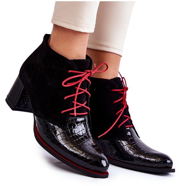 PA2 Ženske čizme na nisku petu crne Ebba crno