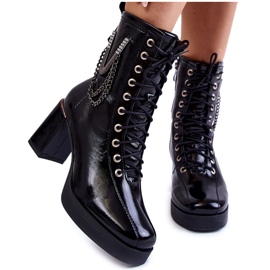 FILIPCZYK Moderne izolirane kožne gležnjače s ukrasom, crne crna