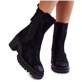 Vinceza Ženske čizme od brušene kože s patentnim zatvaračem Black Liris crna