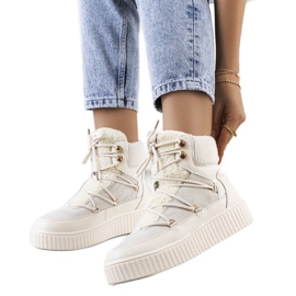 PA1 Ženske bež čizme za snijeg iz Laursena ekru