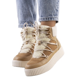 PA1 Ženske smeđe čizme za snijeg iz Laursena bež ekru