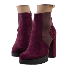 PA1 Macie bordo čizme na visoku petu klaret višebojan