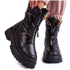 Vinceza Visoke ženske čizme za snijeg s patentnim zatvaračem crne Moira crno