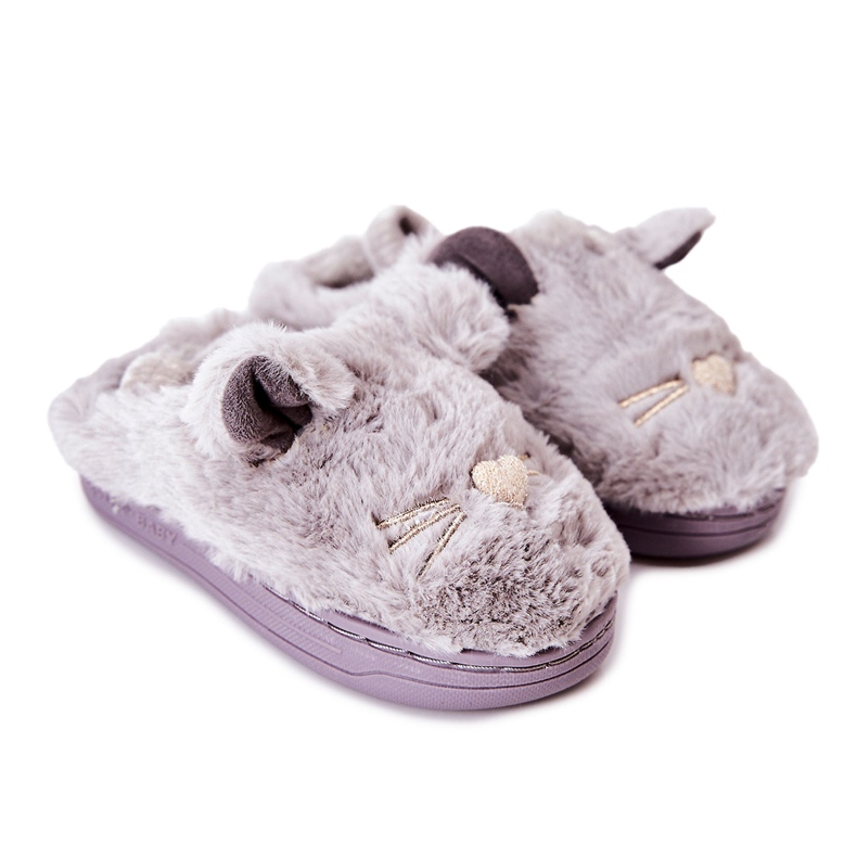 WJ1 Dječje papuče Mačke sa sivim Tammy ušima siva