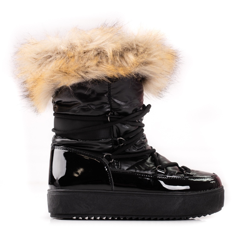 Ženske čizme za snijeg s platformom i Shelovet krznom crno