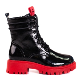 Shelovet ženske radnice s crvenim potplatom crna