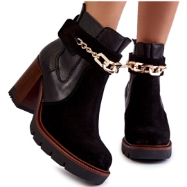 Ženske kožne čizme Maciejka 05781-01 Crne crna