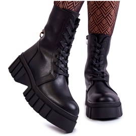 Sergio Leone Kožne tople čizme na crnoj Telisa platformi crna