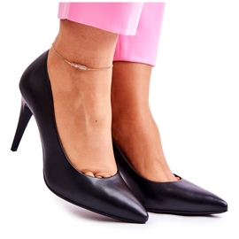 Sergio Leone Klasične crne kožne štikle Magically 1396 crna