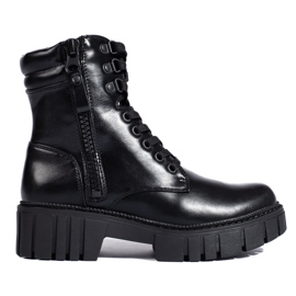 Ženske crne hlače s platformom crna