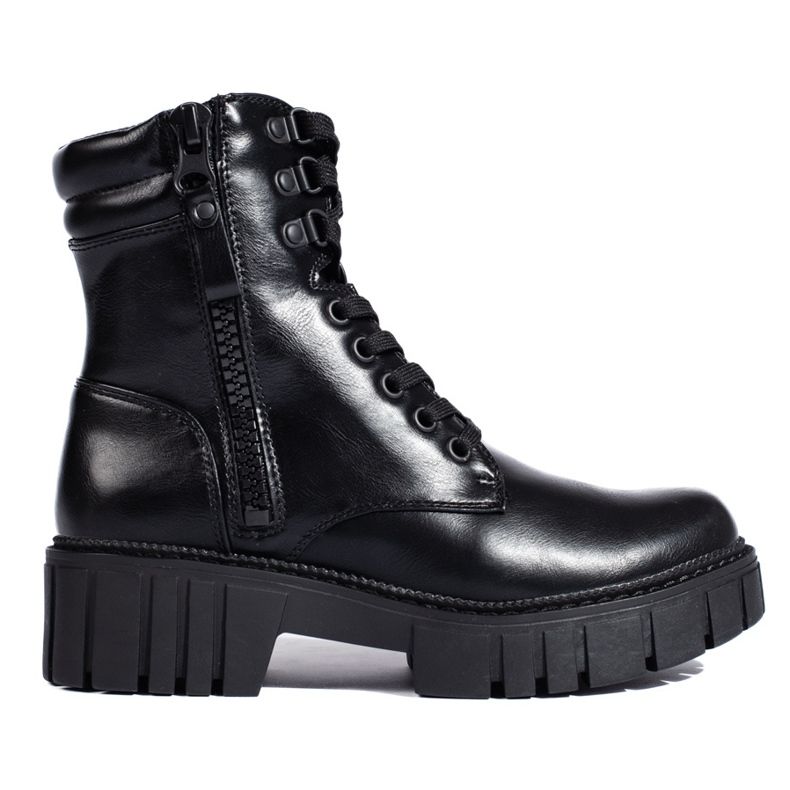 Ženske crne hlače s platformom crno