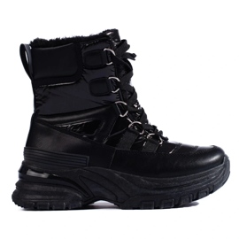 W. Potocki Crne ženske čizme za snijeg s krznom marke Potocki crna