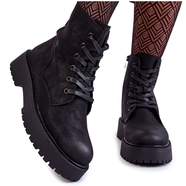 Sergio Leone Ženske čizme s platformom Black Randi crno