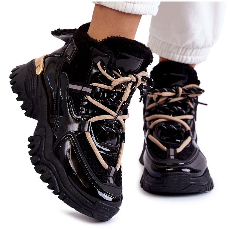 PM1 Ženske crne izolirane sportske čizme Edora crno