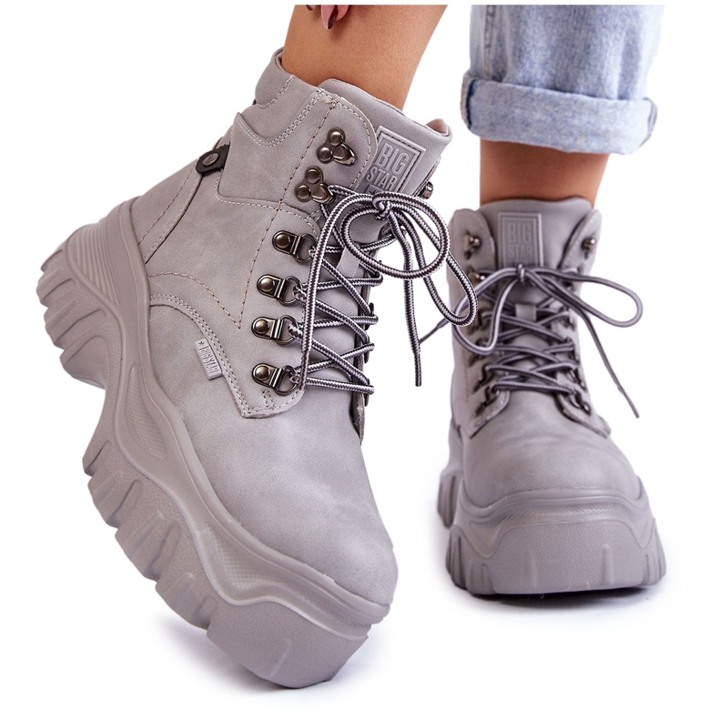 Ženske čizme od memorijske pjene Big Star Grey KK274367 siva