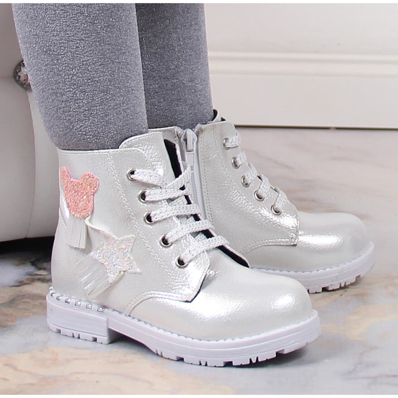 Sjajne srebrne izolirane srebrne Potocki čizme za djevojčice srebro