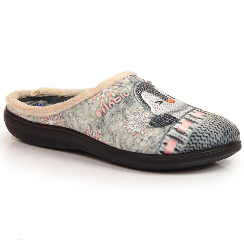 Udobne tople kućne papuče za žene s Inblu pingvinom siva