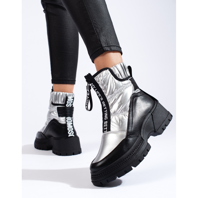 Ženske srebrne čizme za snijeg na platformi Shelovet srebro