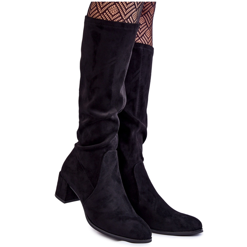 Sergio Leone Klasične crne Harpen čizme od brušene kože crno