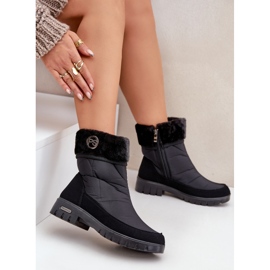 Ženske modne izolirane čizme za snijeg Progress PROGJ-21-13 crne crna