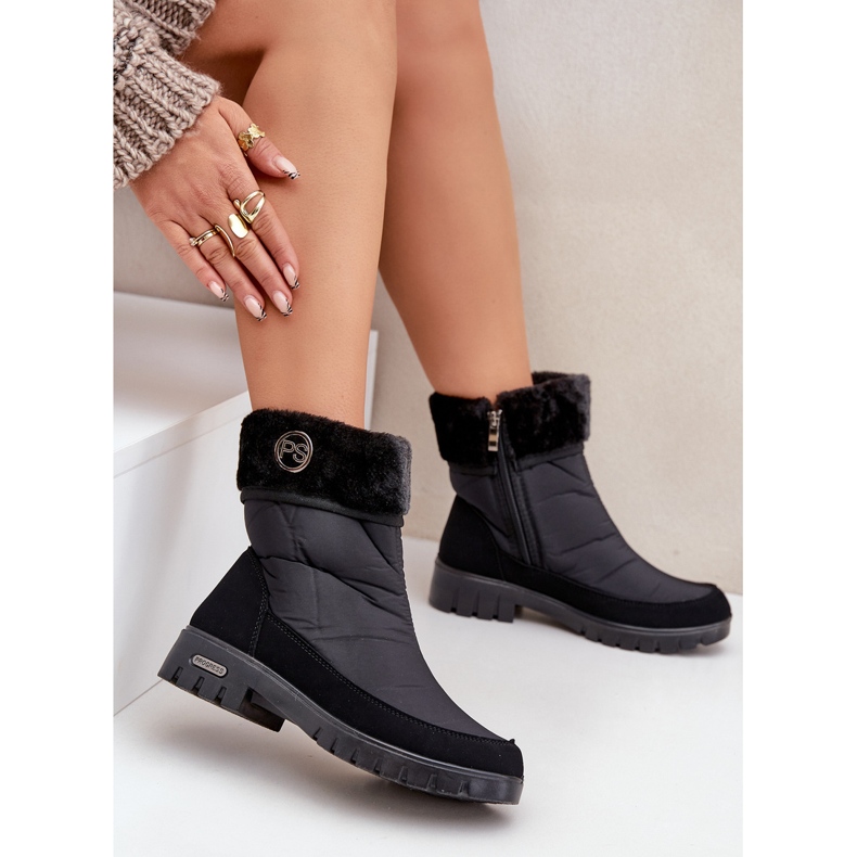 Ženske modne izolirane čizme za snijeg Progress PROGJ-21-13 crne crno