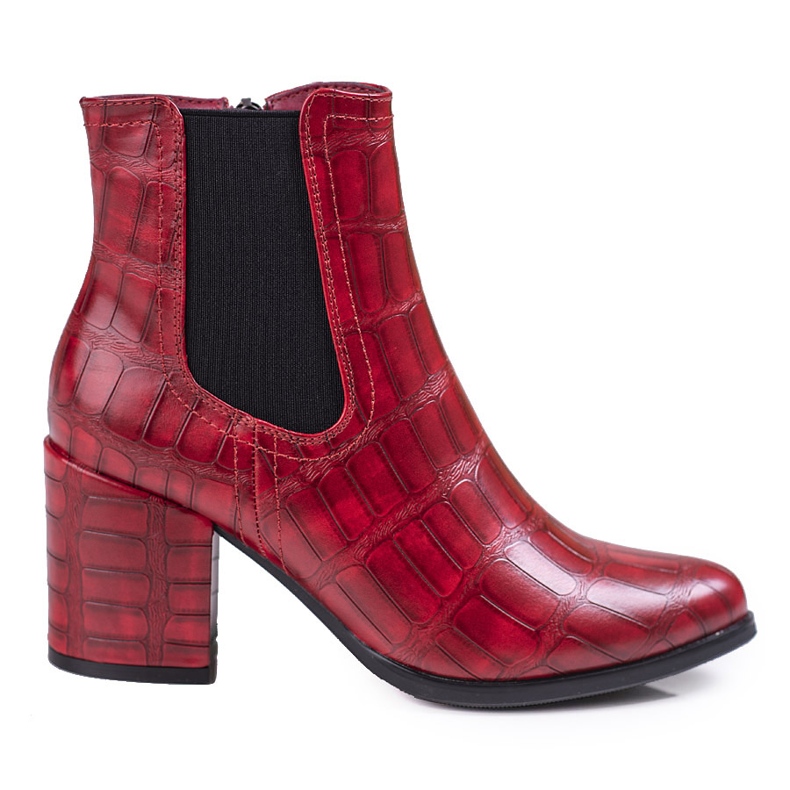 Crvene Jodhpur čizme na stupu Shelovet s uzorkom crvena