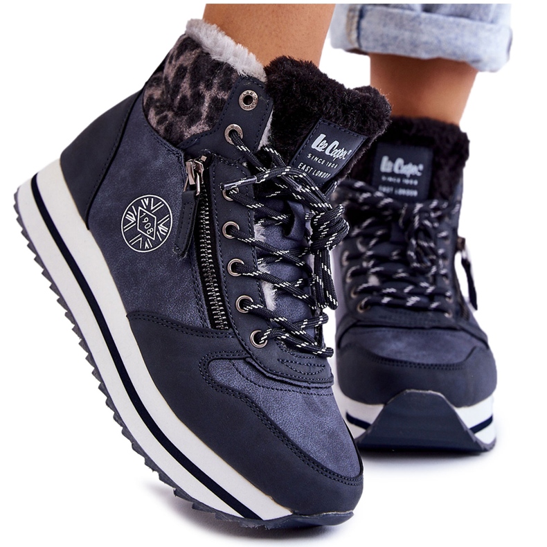 Ženske tople čizme Lee Cooper LCJ-22-31-1450 tamnoplave plava