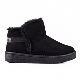 Kratke crne ženske čizme za snijeg od brušene kože Big Star KK274622 crna