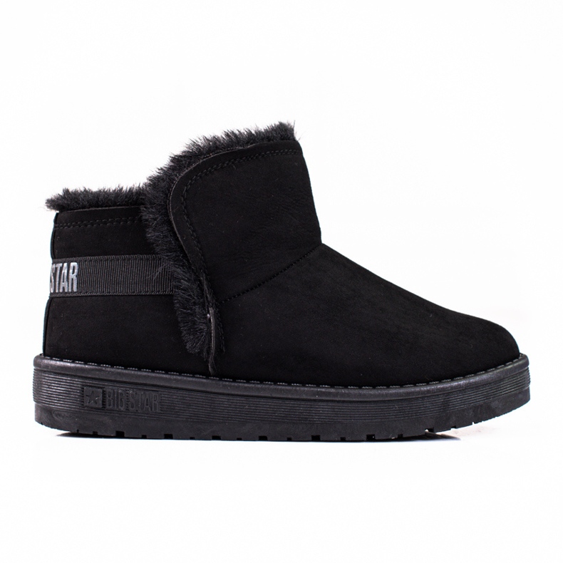 Kratke crne ženske čizme za snijeg od brušene kože Big Star KK274622 crno