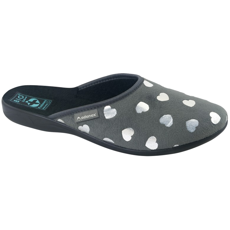 Ženske papuče sa srcima BIO Adanex 27938 sive siva