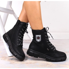 Vodootporne udobne ženske čizme crne Rieker X3410-00 crna