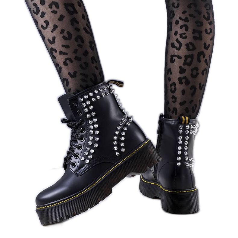 PA1 Crne čizme s Castello nitnama crno