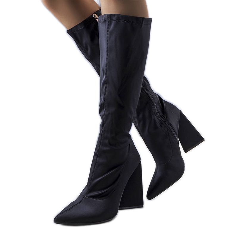 Crne Nerine čizme na visoku petu crno