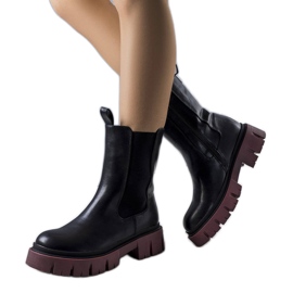 Evento Crne čizme s ljubičastim Kaydence potplatom crna