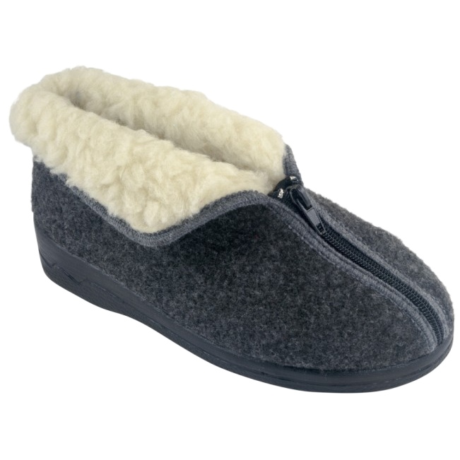 Izolirane papuče od filca Adanex 26844-FBP7FU sive siva