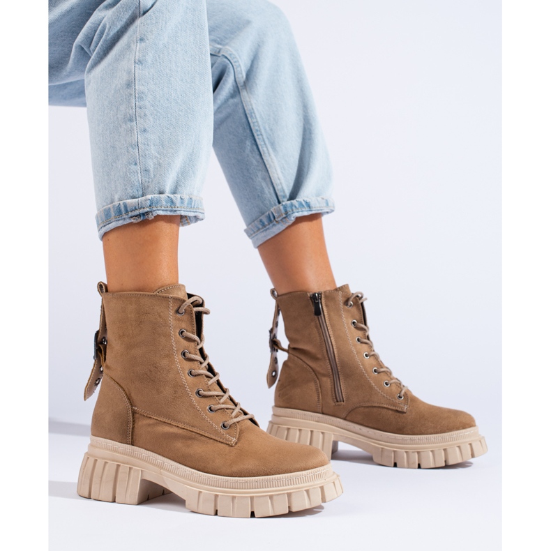 Ženske antilop čizme na platformi T.SOKOLSKI bež smeđa