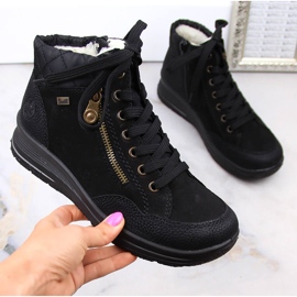 Crne vodootporne kožne izolirane čizme Rieker L7701-00 crna