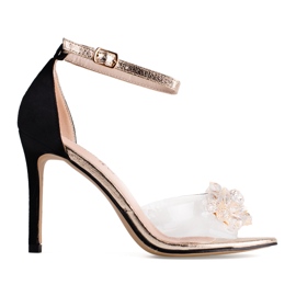 Prozirne, Shelovet ženske salonke s otkrivenim prstima crna