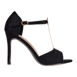 Ženske cipele od crne antilop kože s otkrivenim Shelovet prstima crna