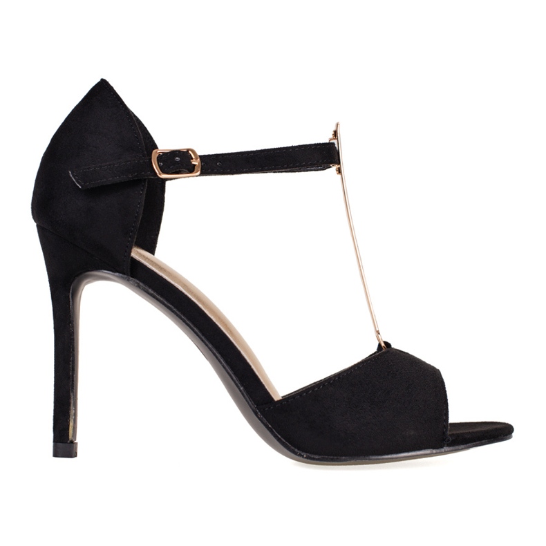 Ženske cipele od crne antilop kože s otkrivenim Shelovet prstima crno