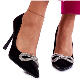 PS1 Elegantne crne Alyssa štikle s mašnom crna